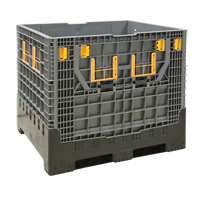 Collapsible Bulk Container, 47.2" L x 39.4" W x 39.4" H, Grey Sécurité Médic