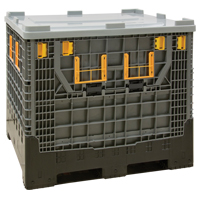 Collapsible Bulk Container, 47.2" L x 39.4" W x 39.4" H, Grey Sécurité Médic
