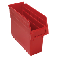 Store-Max Shelf Bins, 4-3/8" W x 8" H x 11-5/8" D, Red, 44 lbs. Capacity Sécurité Médic