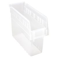 Store-Max Shelf Bins, 4-3/8" W x 8" H x 11-5/8" D, Clear, 44 lbs. Capacity Sécurité Médic
