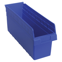 Store-Max Shelf Bins, 6-5/8" W x 8" H x 17-7/8" D, Blue, 56 lbs. Capacity Sécurité Médic