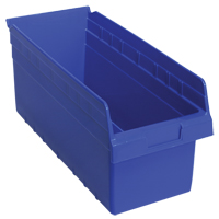 Store-Max Shelf Bins, 8-3/8" W x 8" H x 17-7/8" D, Blue, 56 lbs. Capacity Sécurité Médic