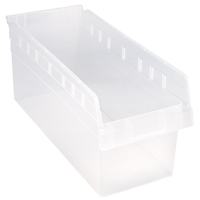 Store-Max Shelf Bins, 8-3/8" W x 8" H x 17-7/8" D, Clear, 56 lbs. Capacity Sécurité Médic