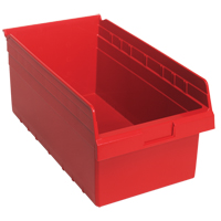 Store-Max Shelf Bins, 11-1/8" W x 8" H x 17-7/8" D, Red, 56 lbs. Capacity Sécurité Médic