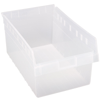 Store-Max Shelf Bins, 11-1/8" W x 8" H x 17-7/8" D, Clear, 56 lbs. Capacity Sécurité Médic