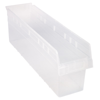 Store-Max Shelf Bins, 6-5/8" W x 8" H x 23-5/8" D, Clear, 68 lbs. Capacity Sécurité Médic