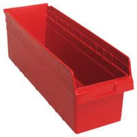 Bacs pour &eacute;tag&egrave;re Store-Max, 8-3/8" la x 8" H x 23-5/8" p, Rouge, Capacit&eacute; 68 lb Sécurité Médic