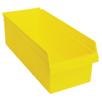 Store-Max Shelf Bins, 11-1/8" W x 8" H x 23-5/8" D, Yellow, 68 lbs. Capacity Sécurité Médic