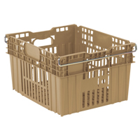 Agricultural Plastic Stack-N-Nest Container, 20" x 24" x 13.4", Beige Sécurité Médic