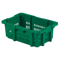 Food Handling Plastic Stack-N-Nest Container, 16" x 23.9" x 8.8", Green Sécurité Médic