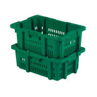 Food Handling Plastic Stack-N-Nest Container, 16" x 23.9" x 8.8", Green Sécurité Médic