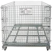 Conteneur repliable en m&eacute;tal grillag&eacute;, 48" la x 40" p x 36" h, Capacit&eacute; de 4000 lb Sécurité Médic