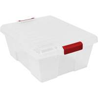 Plastic Latch Container, 15.875" W x 21" D x 7.75" H, Clear Sécurité Médic