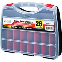 Plastic Compartment Box, 14" W x 18" D x 3" H, 26 Compartments Sécurité Médic