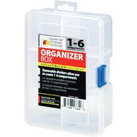 Plastic Compartment Box, 4.75" W x 6.75" D x 2.25" H, 6 Compartments Sécurité Médic