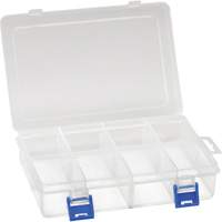 Plastic Compartment Box, 5.5" W x 7.75" D x 1.75" H, 8 Compartments Sécurité Médic