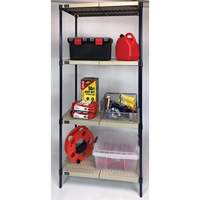 Wire Shelving Unit with Plastic Shelves, Wire Frame with Plastic Shelves, Boltless, 600 lbs. Capacity, 30" W x 72" H x 18" D Sécurité Médic