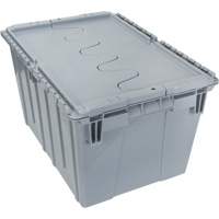 Flip Top Plastic Distribution Container, 21.65" x 15.5" x 12.5", Grey Sécurité Médic