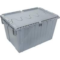 Flip Top Plastic Distribution Container, 21.65" x 15.5" x 12.5", Grey Sécurité Médic