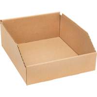 Boîtes profondes en carton ondul&eacute;, 11-3/4" la x 11-1/4" p x 4-1/2" h, Beige Sécurité Médic