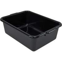 All-Purpose Flat-Bottom Storage Tub, 7" H x 15" D x 21" L, Plastic, Black Sécurité Médic