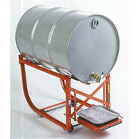 Support de baril avec plateau d'&eacute;gouttage, Capacit&eacute; de 55 gal. US (45 gal. imp.), Charge max. de 600 lb/272 kg Sécurité Médic