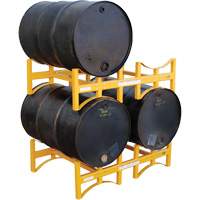 Porte-barils empilable en acier, 2 barils, Capacit&eacute; de 1600 lb, 45-1/2" la x 29-7/8" p x 12-3/4" h Sécurité Médic