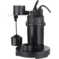 Thermoplastic Submersible Sump Pump, 2560 GPH, 115 V, 4.6 A, 1/3 HP Sécurité Médic