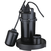 Thermoplastic Submersible Sump Pump, 2560 GPH, 115 V, 4.6 A, 1/3 HP Sécurité Médic