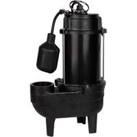 Cast Iron Sewage Pump, 120 V, 9.5 A, 6000 GPH, 1/2 HP Sécurité Médic