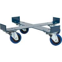 Chariot pour baril, Acier, Capacit&eacute;e 1400 lb, Diam&egrave;tre 24", Roue en &eacute;lastique bleu Sécurité Médic