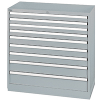 Armoires de rangement avec tiroirs, 9 tiroirs, 40-1/4" la x 22-1/2" p x 41-3/4" h, Gris Sécurité Médic