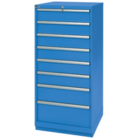 Drawer Cabinets, 8 Drawers, 28-1/4" W x 28-1/2" D x 59-1/2" H, Bright blue Sécurité Médic
