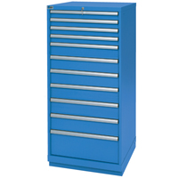 Drawer Cabinets, 11 Drawers, 28-1/4" W x 28-1/2" D x 59-1/2" H, Bright blue Sécurité Médic