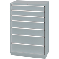 Drawer Cabinets, 7 Drawers, 40-1/4" W x 22-1/2" D x 59-1/2" H, Grey Sécurité Médic