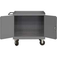 Mobile Workbench Cabinet with Louvered Panel Back, Steel Surface Sécurité Médic