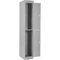 Clean Line Lockers, 2 -tier, Bank of 4, 48" x 18" x 72", Steel, Grey, Rivet (Assembled) Sécurité Médic