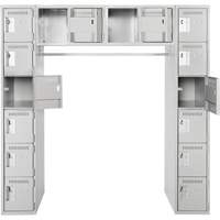 Arche de casiers &eacute;conomiques assembl&eacute;s Clean Line, 16 niveaux, Bloc de 3, 18" x 72" x 12", Acier Sécurité Médic