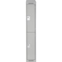 Clean Line Lockers, 2 -tier, 12" x 18" x 78", Steel, Grey, Rivet (Assembled) Sécurité Médic