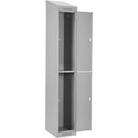 Clean Line Lockers, 2 -tier, Bank of 4, 48" x 18" x 78", Steel, Grey, Rivet (Assembled) Sécurité Médic