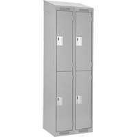 Clean Line Lockers, 2 -tier, Bank of 2, 24" x 18" x 78", Steel, Grey, Rivet (Assembled) Sécurité Médic