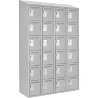 Petits casiers Clean Line, 6 niveaux, Bloc de 4, 48" x 18" x 78", Acier, Gris, Rivet (assembl&eacute;) Sécurité Médic