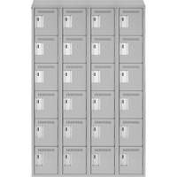 Petits casiers Clean Line, 6 niveaux, Bloc de 4, 48" x 18" x 78", Acier, Gris, Rivet (assembl&eacute;) Sécurité Médic
