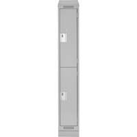 Clean Line Lockers, 2 -tier, 12" x 18" x 82", Steel, Grey, Rivet (Assembled) Sécurité Médic