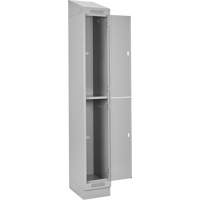 Clean Line Lockers, 2 -tier, Bank of 4, 48" x 18" x 82", Steel, Grey, Rivet (Assembled) Sécurité Médic