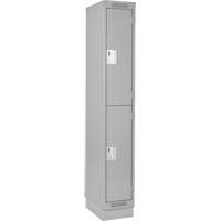 Clean Line Lockers, 2 -tier, 12" x 18" x 76", Steel, Grey, Rivet (Assembled) Sécurité Médic