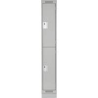 Clean Line Lockers, 2 -tier, 12" x 18" x 76", Steel, Grey, Rivet (Assembled) Sécurité Médic