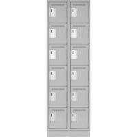 Clean Line Lockerette, 6 -tier, Bank of 2, 24" x 18" x 76", Steel, Grey, Rivet (Assembled) Sécurité Médic