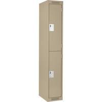 Casiers Clean Line, 2 niveaux, 12" x 18" x 72", Acier, Beige, Rivet (assembl&eacute;) Sécurité Médic