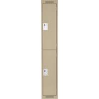 Casiers Clean Line, 2 niveaux, 12" x 18" x 72", Acier, Beige, Rivet (assembl&eacute;) Sécurité Médic